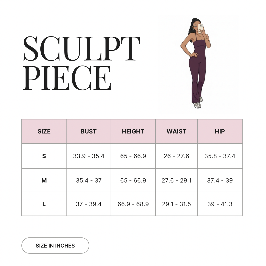 Size guide for Sculpt Piece